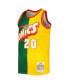 Фото #3 товара Men's Gary Payton Green, Gold Seattle SuperSonics Hardwood Classics 1995-96 Split Swingman Jersey