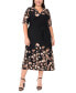 ფოტო #1 პროდუქტის Plus Size V-Neck Tie-Waist Short-Sleeve Dress