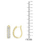 ფოტო #3 პროდუქტის Diamond Baguette & Round Swirl Oval Hoop Earrings (1/2 ct. t.w. ) in 14k Gold
