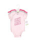 ფოტო #2 პროდუქტის Baby Girls Cotton Bodysuits, Incredible Me, 3-Pack