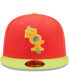 Men's Red and Neon Green Chicago White Sox Lava Highlighter Combo 59FIFTY Fitted Hat
