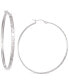ფოტო #1 პროდუქტის Diamond-Cut Hoop Earrings in 14K White Vermeil