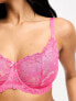 Фото #5 товара Ivory Rose Fuller Bust bold floral lace balconette bra in hot pink