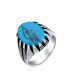 ფოტო #3 პროდუქტის Biker Jewelry Mens Animal Claw Set Large Oval Cabochon Signet Statement Western Ring Oxidized Silver