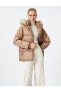 Фото #1 товара Пальто женское с капюшоном и меховыми деталями Koton