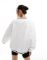 Kaiia Hamptons logo contrast edge sweatshirt in white