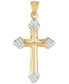 ფოტო #1 პროდუქტის Polished Cross Pendant in 14k Two-Tone Gold