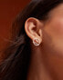 Pieces Sport Core tennis ball stud earrings in gold Золотистый - фото #3