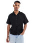 Pull&Bear broderie shirt in black