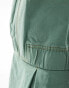 Something New X Chloe Frater zip front denim bomber jacket co-ord in washed watercress green Голубой, 36 - фото #4