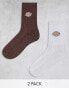 Фото #1 товара Dickies portsmouth ankle socks in brown and white