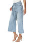 Фото #3 товара Women's Belted High-Rise Cropped Wide-Leg Jeans