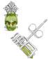 Фото #1 товара Peridot (1-1/10 ct.t.w) and Diamond (1/8 ct.t.w) Stud Earrings in 14K White Gold