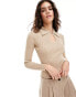 Фото #2 товара Mango loop collar jumper in beige