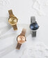 ფოტო #3 პროდუქტის Women's Ultra Slim Floral Ion Plated Gold-Tone Steel Watch 28mm