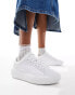 Фото #1 товара Tommy Jeans essential leather cupsole trainers in triple white