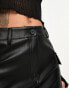 Фото #2 товара New Look faux leather cargo mini skirt in black