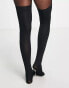 ASOS DESIGN mock over the knee tights with bum and tum support in black Черный, S - EU 36-38 - фото #2