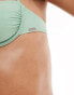 Free Society wrap ruched front underwire bikini top in sage green