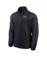 Men's Black, Purple Baltimore Ravens Sideline Woven Logo Full-Zip Jacket