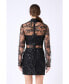 Фото #3 товара Women's Sequins Embroidered Mini Dress