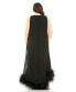 Фото #2 товара Plus Size High Neck Feather Hem Gown