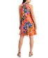Фото #2 товара Women's Floral-Print Sleeveless Trapeze Dress