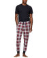 ფოტო #3 პროდუქტის Men's Plaid Waffle-Knit Jogger Pajama Pants