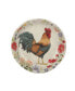 Floral Rooster Set of 4 Soup/Pasta Bowl 9"