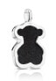 Silver teddy bear pendant with onyx Icon Color 1000146200