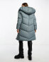 Noisy May longline padded coat with oversized hood in grey Серый, S - EU 36 - фото #2