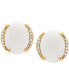 ფოტო #2 პროდუქტის Opal (2 ct. t.w.) & Diamond Accent Stud Earrings in 14k Gold