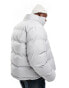 Weekday Cole puffer jacket in light grey