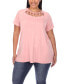 Plus Size Crisscross Cutout Short Sleeve Top