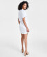 Фото #2 товара Women's Ruched-Skirt Short-Sleeve Mini Dress, Created for Macy's