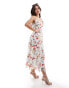 Anaya cami waterfall ruffle midaxi dress on white floral Weiß geblümt, 34 - фото #1