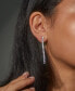 ფოტო #3 პროდუქტის Silver-Tone Cubic Zirconia Linear Drop Earrings, Created for Macy's