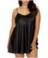 Women's Ultra Soft Satin Chemise Lingerie with Adjustable Straps