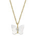 Beautiful gold-plated Radiant Wings necklace JF04424710 clear, gold, pearly, white - фото #1