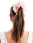 ASOS DESIGN oversized scrunchie with textured organza in baby pink