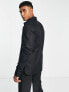 Noak easy iron formal slim fit shirt in sateen twill in black