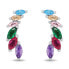 Original silver earrings with colored zircons EA942WRBW