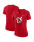 Фото #1 товара Women's Red Washington Nationals Pure Pride Boxy Performance Notch Neck T-shirt