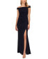 Фото #1 товара Women's Beaded-Trim Off-The-Shoulder Gown