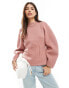 Фото #1 товара ASOS DESIGN crew neck structured jumper in pink