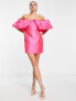 Фото #7 товара ASOS EDITION volume sleeve satin mini dress in hot pink