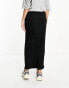 Vero Moda Tall textured stretch midi skirt in black