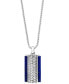 ფოტო #2 პროდუქტის EFFY® Men's Lapis Lazuli Woven-Look 22" Pendant Necklace in Sterling Silver