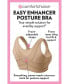 Plus Size Easy Enhancer Front Close Wireless Posture Bra Бежевый, 46B - фото #2