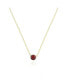 Фото #1 товара Garnet Single Bezel Necklace 14K Gold